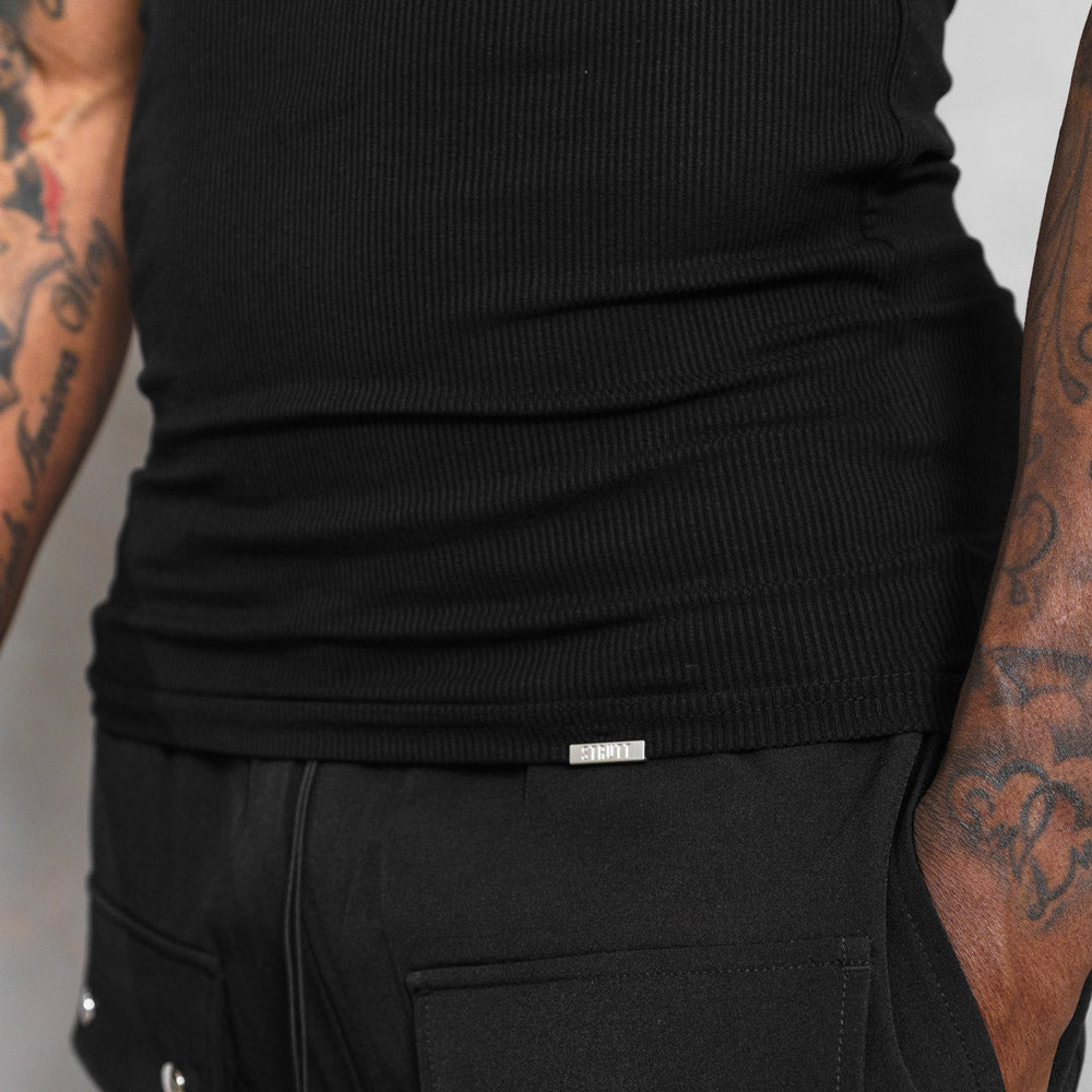 Fitted Muscle Vest - Black