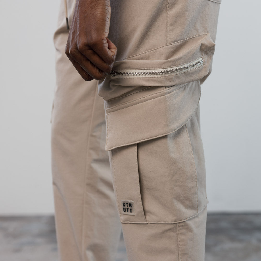 Mineral Tapered Cargo Pants - Cream