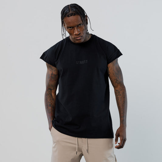 Mineral Capped Sleeve T-shirt - Black