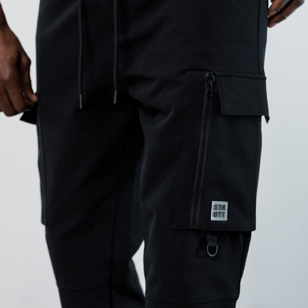 Mineral Straight Cargo Pants - Black