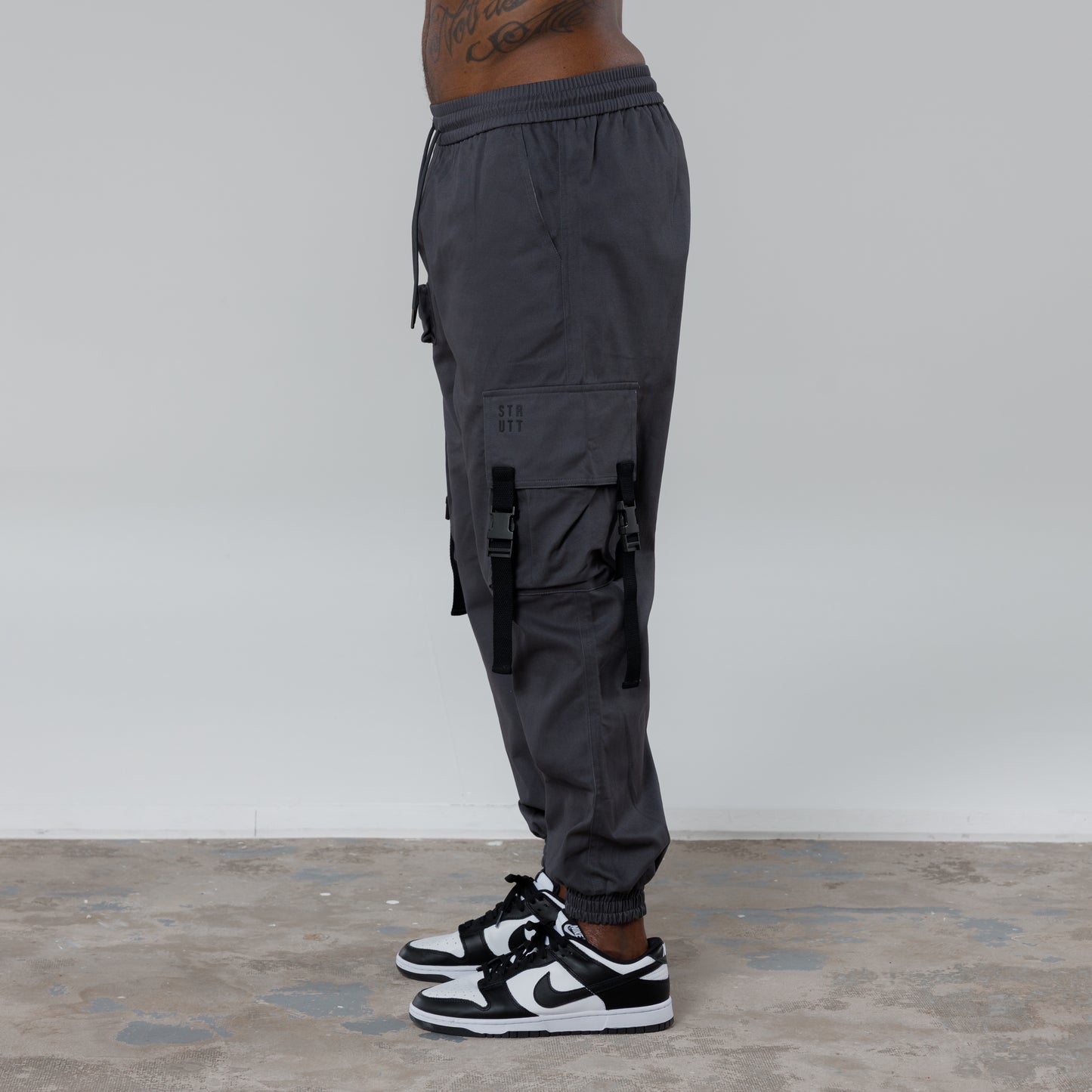 Tapered Combat Cargo Pants - Slate