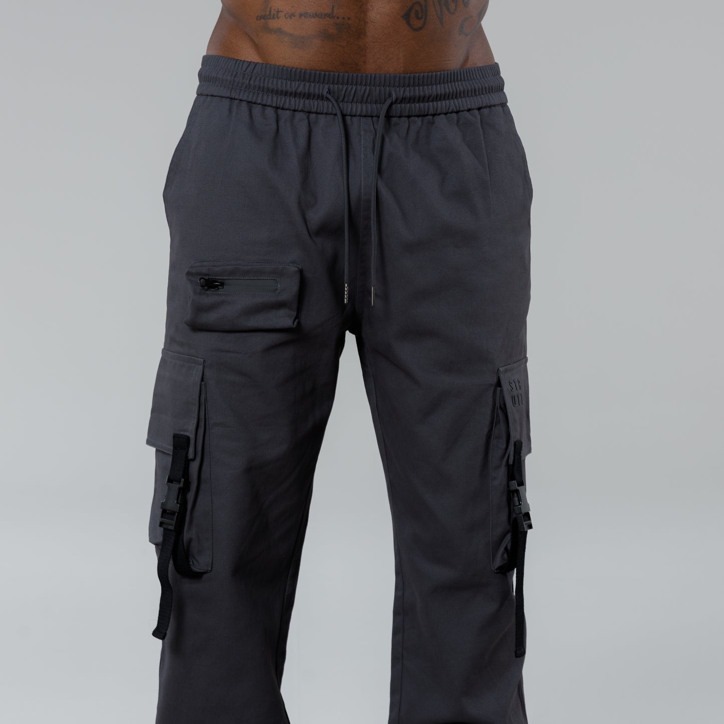 Tapered Combat Cargo Pants - Slate
